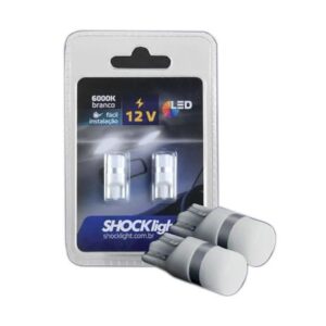 Par Lampada T10 Retrofit shocklight Branca 12v