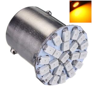 Par Lampada 1 Polo 22 Leds BA15S Laranja 12v