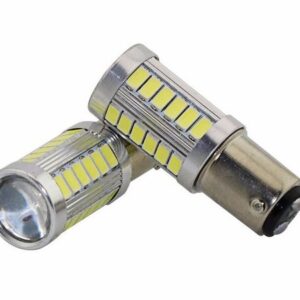 Par Lampada 2 Polos 33 Leds CREE BAY15D Branca 12v
