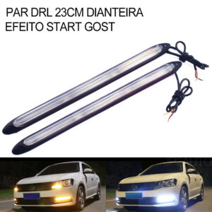 Barra de led Flexivel 23cm Drl Branco com Pisca Sequencial