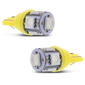 Par Lampada  T10 5 Leds Laranja 12v