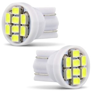 Par Lampada T10 08 Leds Esmagadinha Branca 12v