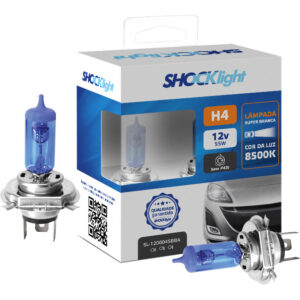 Par Super Branca H4 Shocklight 12v 55/60w 8500k