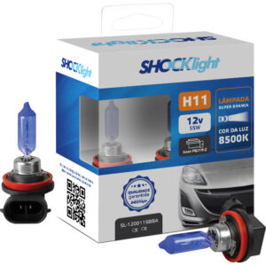 Par Super Branca H11 Shocklight 55w 12v 8500k