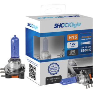 Par Super Branca H15 Shocklight 12v 15/55w 8500k