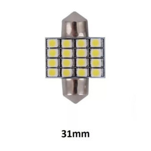 Lampada Torpedo 16 Leds Branco 31mm 24V