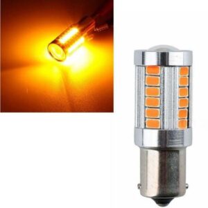 Par Lampada 1 Polo 33 Leds CREE BA15S Laranja 12v