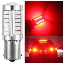 Par Lampada 1 Polo 33 Leds CREE BA15S Vermelha 12v