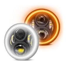 Farol 7 Polegadas Led com Seta e Angel Eyes