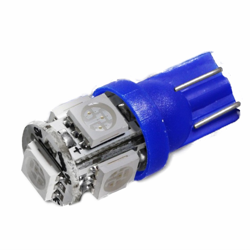 Par Lampada T10 5 Leds Azul Cristal 12v - Imagem 2