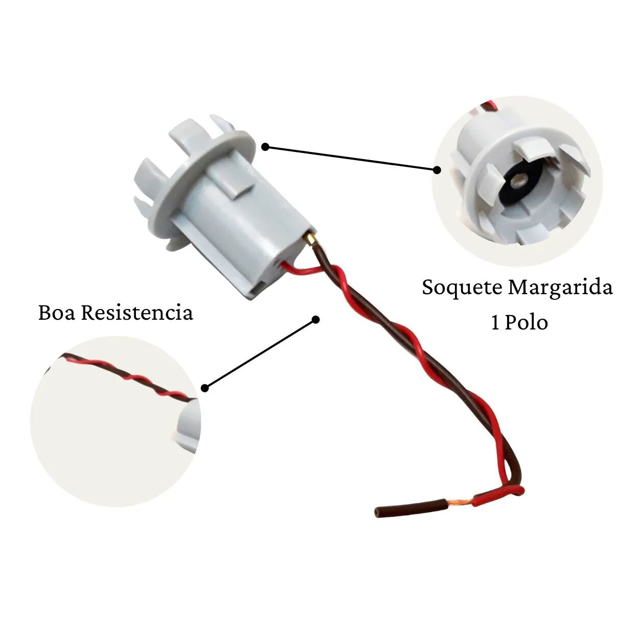 Soquete Margarida Para Lampada 1 Polo - Imagem 3